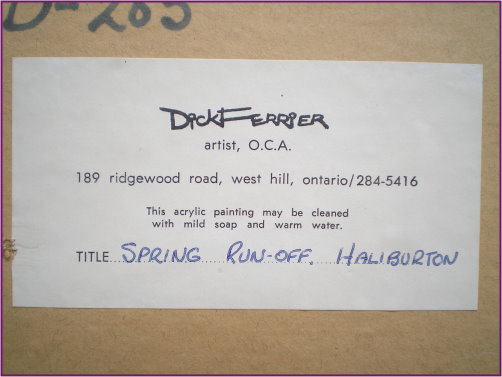 Dick Ferrier Back Label